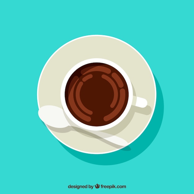 Free vector flat coffee cup with top view