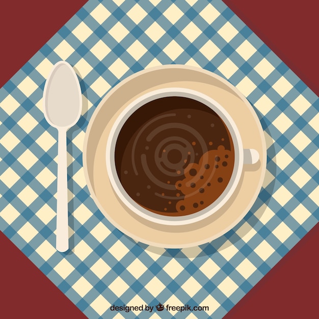 Free vector flat coffee cup with top view