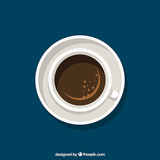 Free vector flat coffee cup with top view