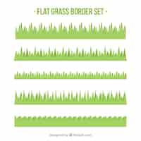 Free vector flat collection of decorative grass borders