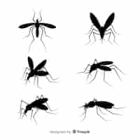 Free vector flat collection of mosquito silhouettes