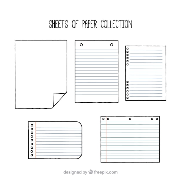 無料ベクター 用紙の平坦なコレクション