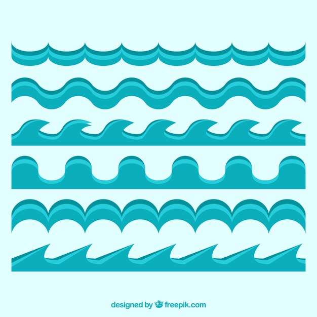 Плоский набор волн в голубых тонах