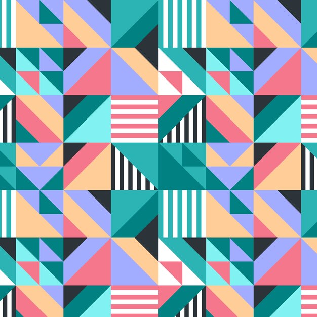 Flat color-blocked pattern