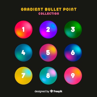 Flat colorful bullet point collection