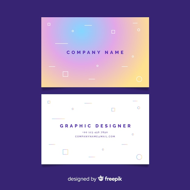 Flat colorful business card template