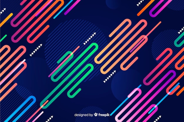 Flat colorful dynamic shapes background