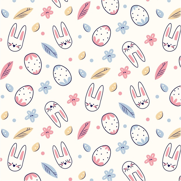 Flat colorful easter pattern