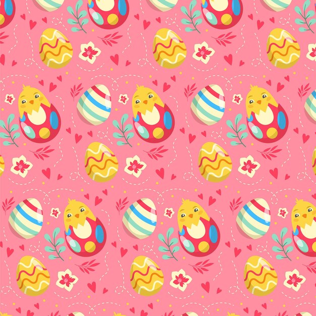 Flat colorful easter pattern