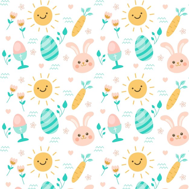 Flat colorful easter pattern