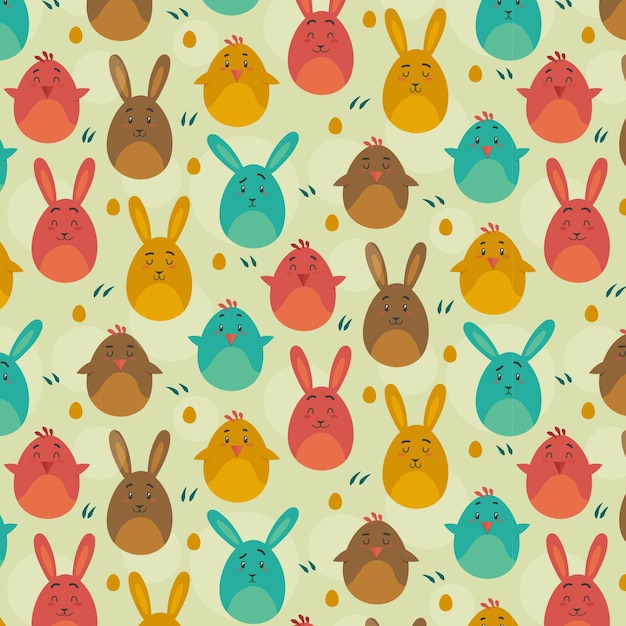 Free vector flat colorful easter pattern