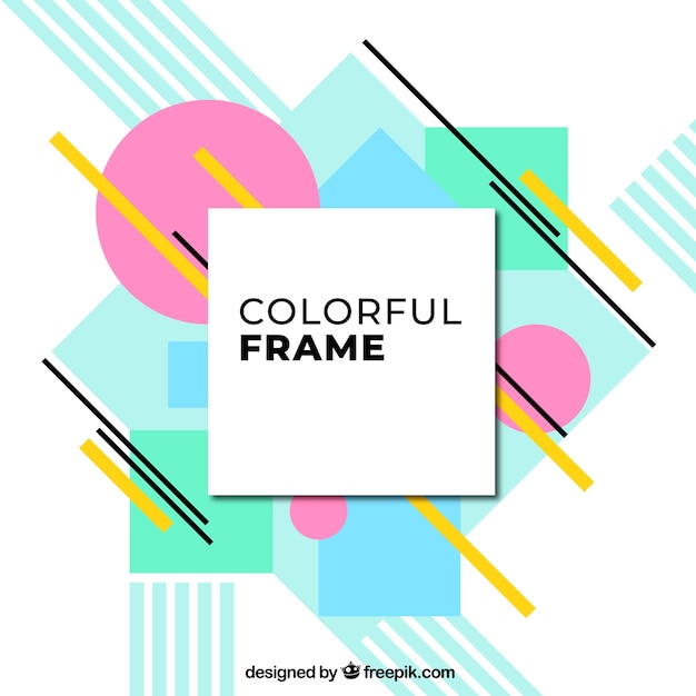 Flat colorful frame background