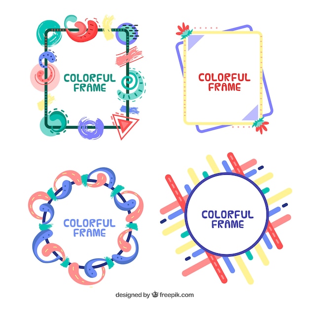 Free vector flat colorful frame collection