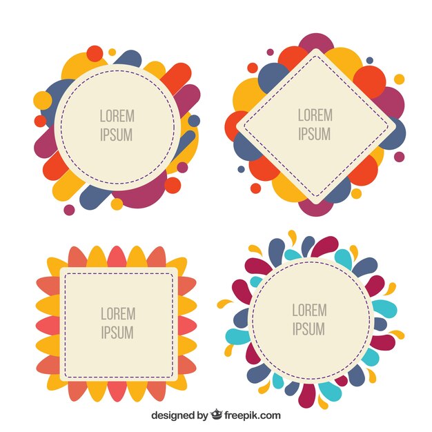 Free vector flat colorful frame collection