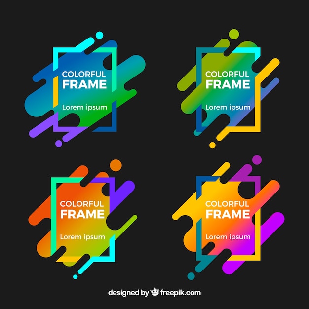 Free vector flat colorful frame collection