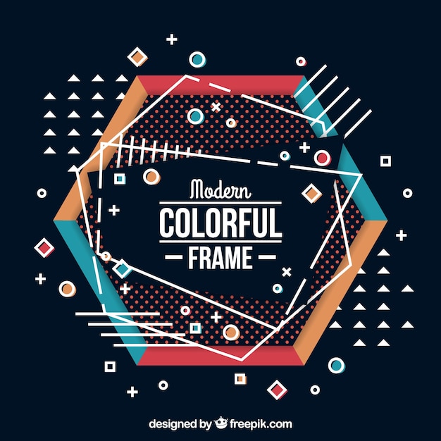 Flat colorful frame