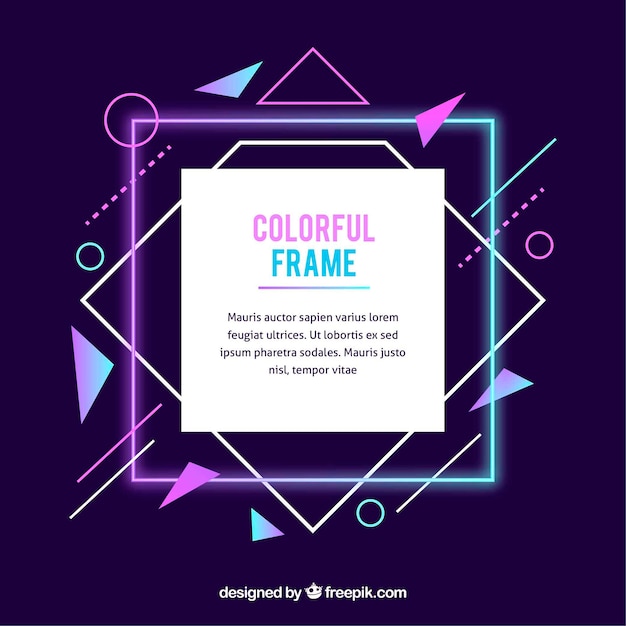 Flat colorful frame