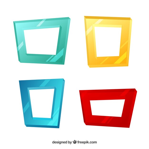 Flat colorful frames collection