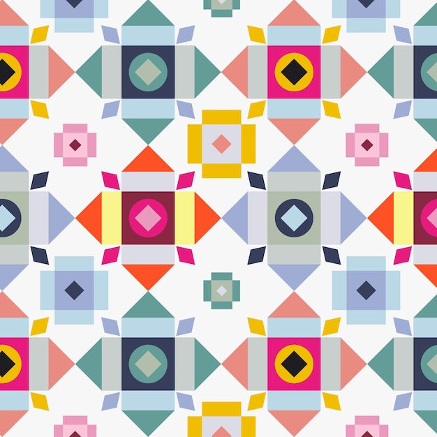 Free vector flat colorful geometric pattern design