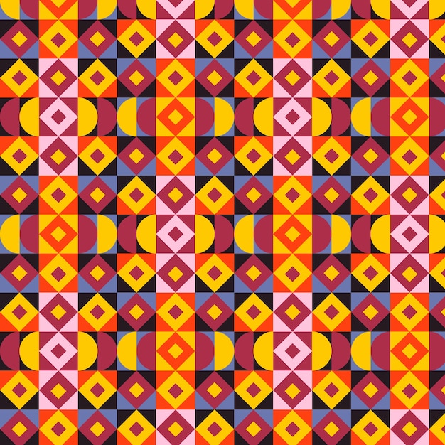 Free vector flat colorful geometric pattern design