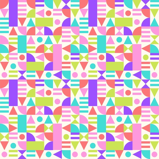 Flat colorful geometric pattern design