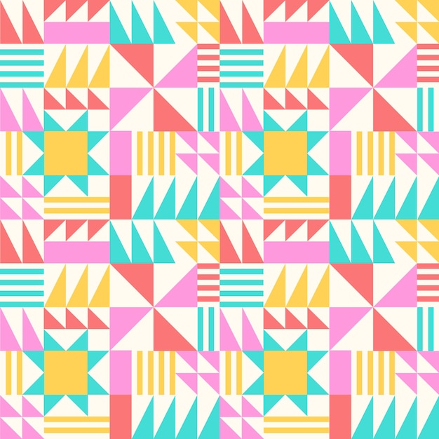 Free vector flat colorful geometric pattern design