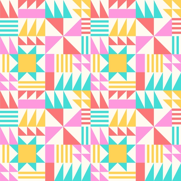 Flat colorful geometric pattern design