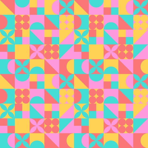 Free vector flat colorful geometric pattern design