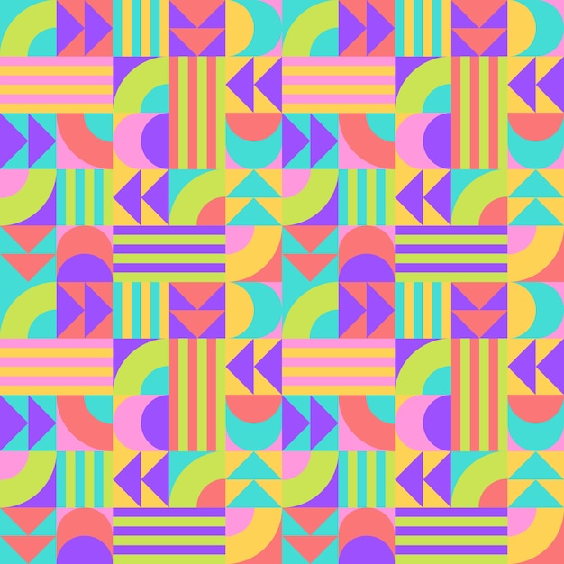 Free vector flat colorful geometric pattern design