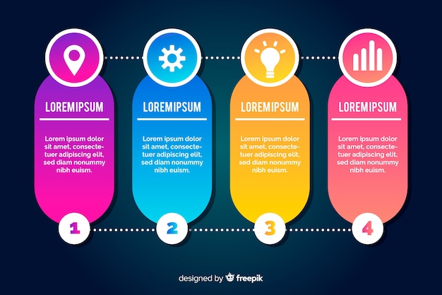 Flat colorful gradient infographic template