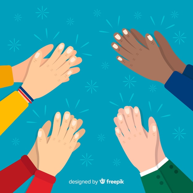 Free vector flat colorful hands applauding