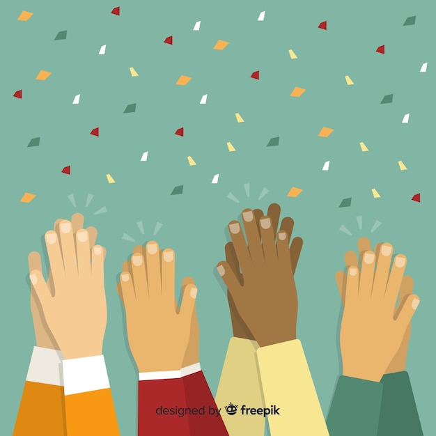 Free vector flat colorful hands applauding