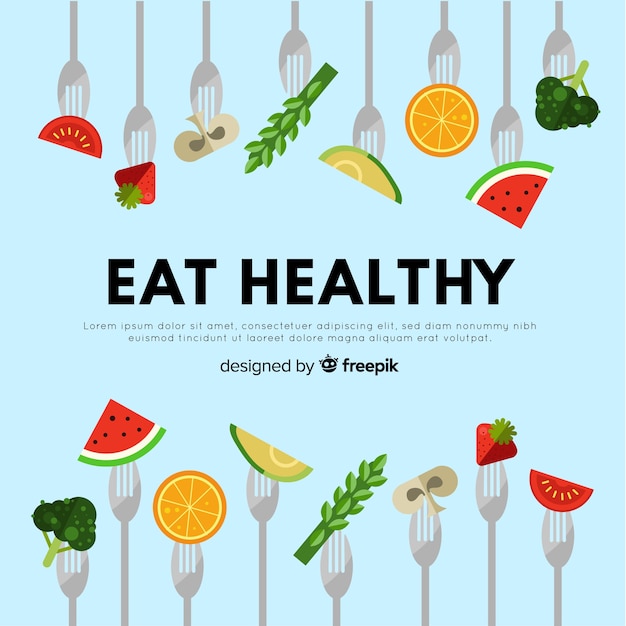 Flat colorful healthy food background