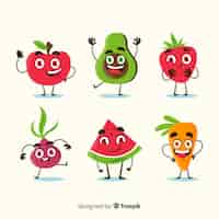 Free vector flat colorful healthy food pack