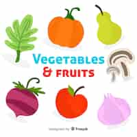 Free vector flat colorful healthy food pack