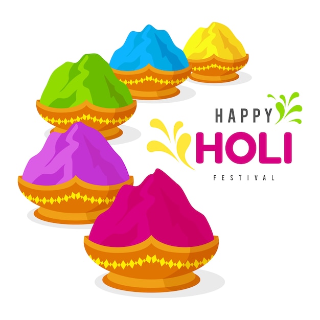 Free vector flat colorful holi gulal concept