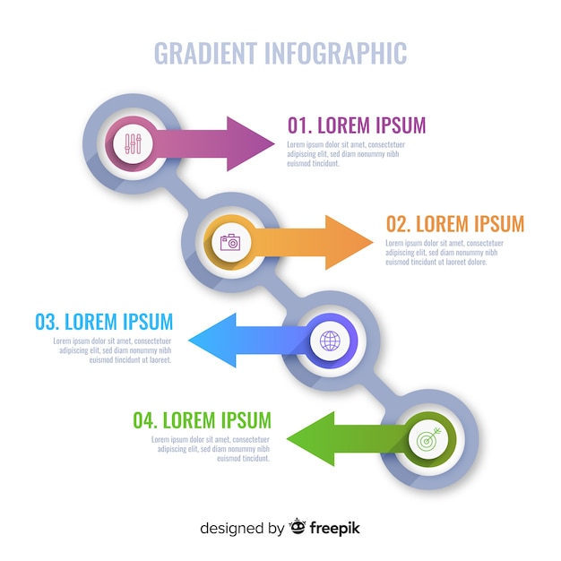 Vettore gratuito sfondo colorato infografica piatta