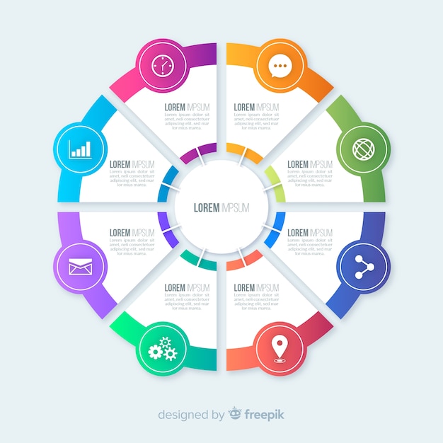 Flat colorful infographic steps