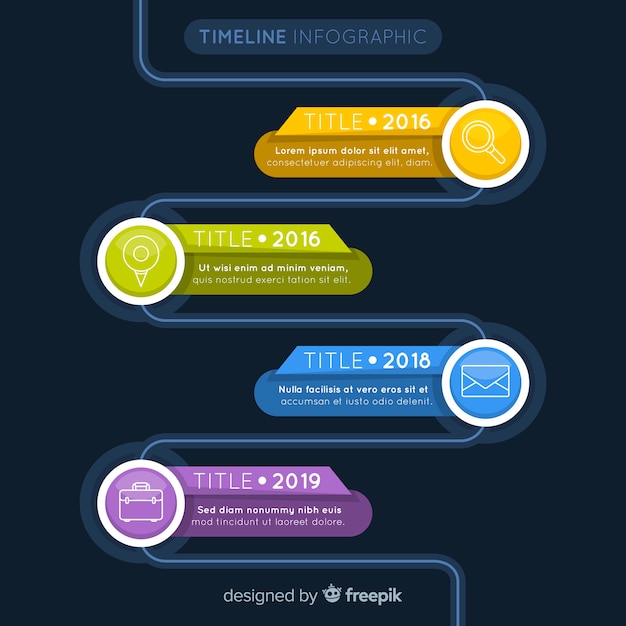 편평한 화려한 infographic 일정 템플릿