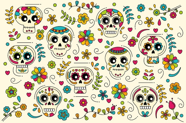 Free vector flat colorful mexican background