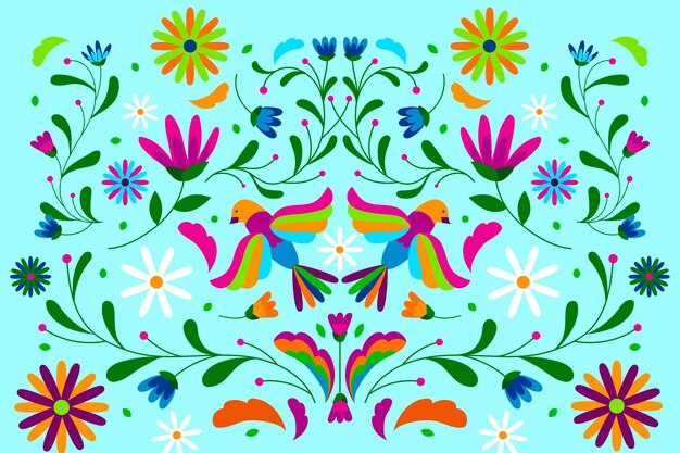 Flat colorful mexican background