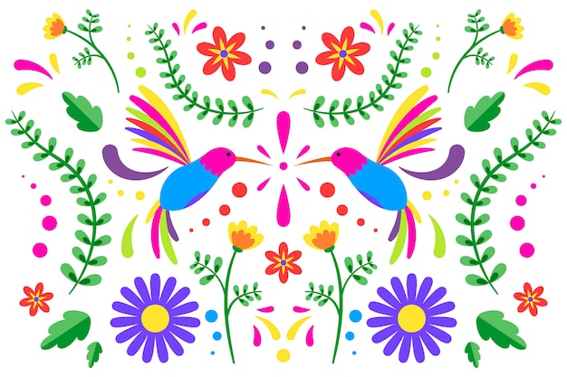 Free vector flat colorful mexican background