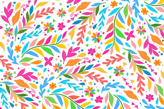 Бесплатное векторное изображение Плоский красочный мексиканский фон