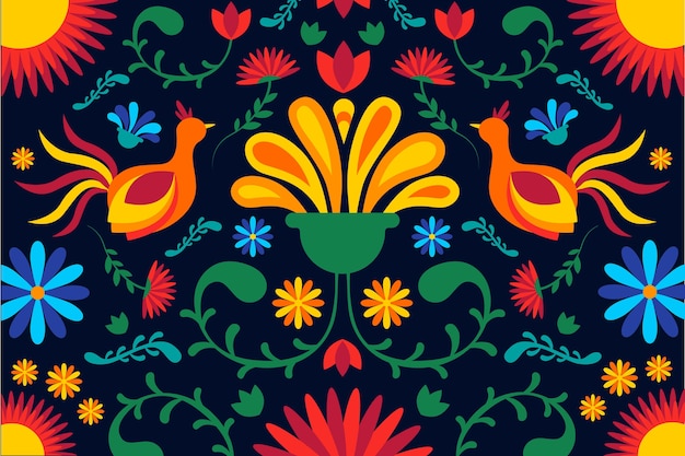 Free vector flat colorful mexican background