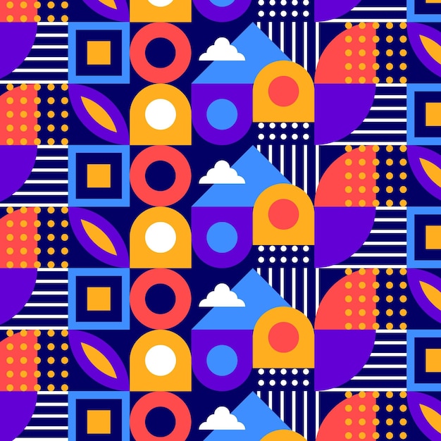 플랫 다채로운 모자이크 패턴
