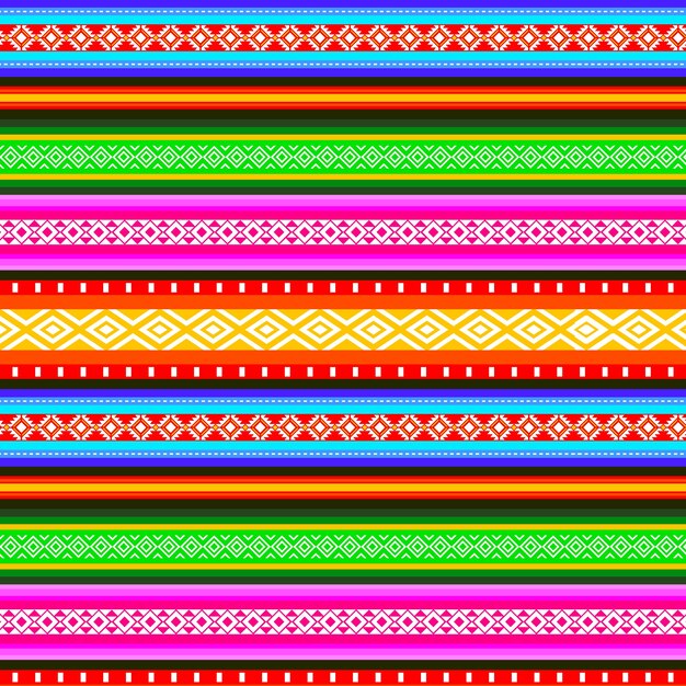 Flat colorful peruvian pattern