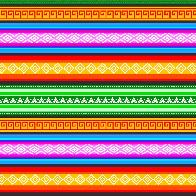 Flat colorful peruvian pattern