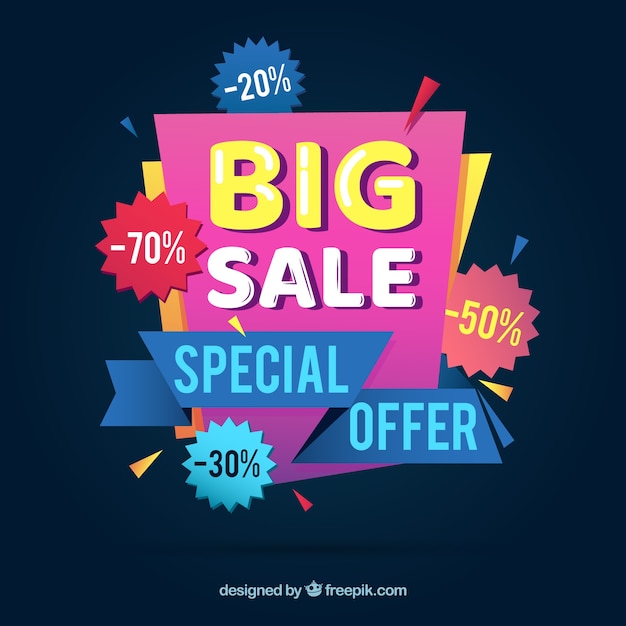 Free vector flat colorful sale background