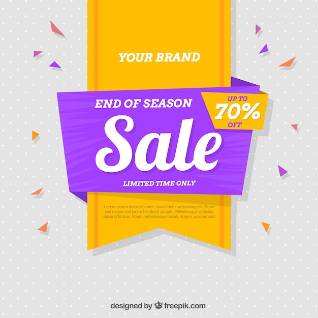 Flat colorful sale background