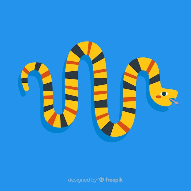 Free vector flat colorful snake background